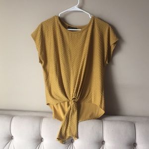 Mustard tie front shirt